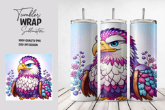 Majestic Eagle Colorful Feathers Tumbler Wrap Product Image 1