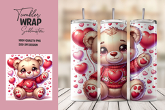 Valentine Bear Balloons Tumbler Wrap Product Image 1