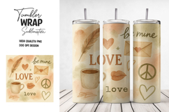 Boho Love Be Mine Tumbler Wrap PNG Product Image 1