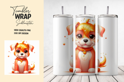 Cute Orange Baby Bear Tumbler Wrap Product Image 1