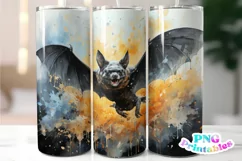 Halloween Bat 20 oz Skinny Tumbler Wrap Product Image 1