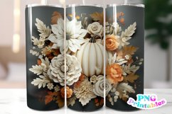 Fall Floral 20 oz Skinny Tumbler Wrap Product Image 1