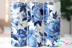 Blue Floral 20 oz Skinny Tumbler Wrap Product Image 1