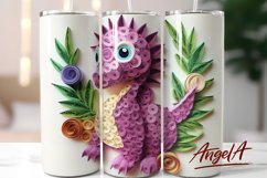 Dinosaur tumbler sublimation wrap / 3d dinosaur baby girl Product Image 1