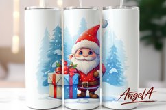 Gnome tumbler wrap / christmas santa gnome sublimation PNG Product Image 1