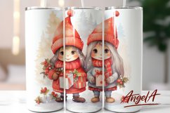 Christmas tumbler sublimation / christmas children girl PNG Product Image 1