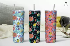 Floral & Bird Chinoiserie Tumbler Sublimation Wrap - 20 oz Product Image 4