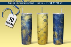 Art Blue &amp; Gold Leather Tumbler Designs Product Image 1