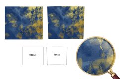 Art Blue &amp; Gold Leather Tumbler Designs Product Image 3