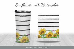 Watercolor Sunflowers Tumbler Wrap Design Product Image 1