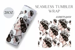 Tumbler wrap 20 oz Elizabeth Queen of Great Britain Product Image 1
