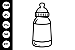Outline Baby Bottle SVG, Coloring Page Product Image 1