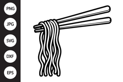 Chopsticks with Noodles SVG Product Image 1
