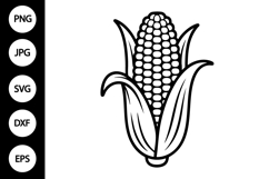 Corn Outline SVG, Coloring Page Product Image 1