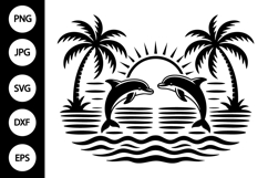 Dolphin Beach Scene SVG Product Image 1