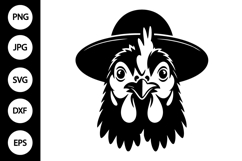 Chicken with Hat SVG Product Image 1