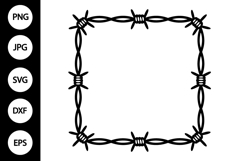 Barbed Wire Square SVG, Barbed Wire SVG Product Image 1
