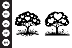Family Tree with Hearts SVG, Family Tree with Hearts Clipart Product Image 1
