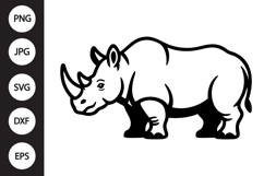 Rhino Outline SVG, Coloring Page Product Image 1