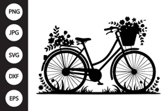 Bicycle with Flowers SVG Product Image 1