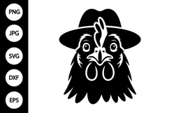 Chicken with Hat SVG Product Image 1