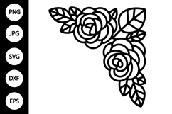 Floral Corner Frame SVG Product Image 1