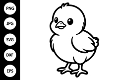 Outline Chick SVG, Coloring Page Product Image 1