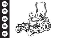 Zero Turn Lawn Mower Outline SVG Product Image 1