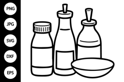 Outline Condiments SVG, Coloring Page Product Image 1