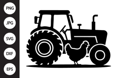 Chicken with Tractor SVG Product Image 1