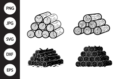 Stack of Wooden Logs SVG, Stack of Wooden Logs Clipart Product Image 1