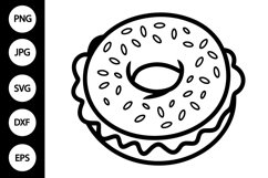 Outline Bagel SVG, Coloring Page Product Image 1