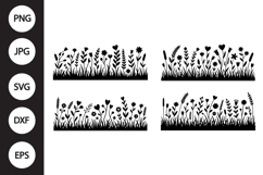 Flower Meadow with Hearts SVG Product Image 1