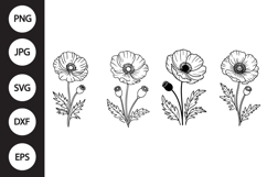 Elegant Minimalist Poppy Flower SVG Product Image 1