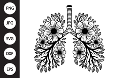 Floral Lungs SVG Product Image 1