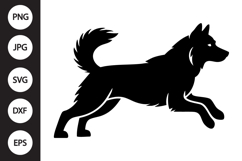 Husky Running Silhouette SVG Product Image 1