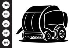 Round Baler Silhouette SVG Product Image 1