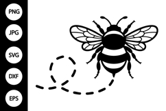 Bee Flight Path Silhouette SVG Product Image 1