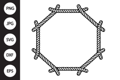 Rope Hexagon Frame SVG Product Image 1