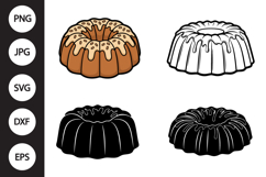 Bundt Cake SVG, Bundt Cake Clipart Product Image 1