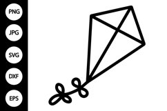 Outline Flying Kite SVG, Coloring Page Product Image 1
