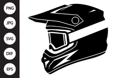 Motocross Helmet Silhouette SVG Product Image 1