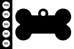 Dog Bone Tag Silhouette SVG Product Image 1