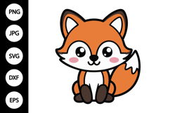 Kawaii Fox Clipart SVG Product Image 1