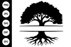Split Monogram Family Tree SVG Product Image 1