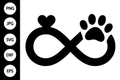 Infinity Symbol with Paw Print SVG Product Image 1