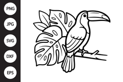 Toucan with Leaf SVG Product Image 1