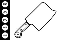 Outline Meat Cleaver SVG, Coloring Page Product Image 1