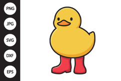 Duck with Rainboots SVG Product Image 1