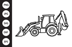Backhoe Outline SVG, Coloring Page Product Image 1